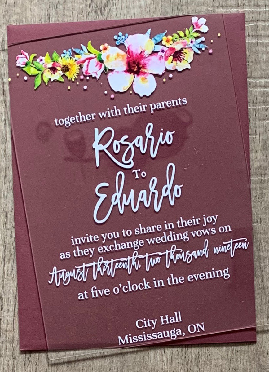 SUMMER BOUQUET ACRYLIC INVITATION 5X7 – I KNOW A PRINTING GUY