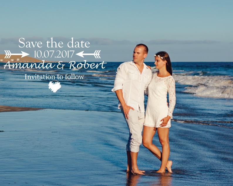 DOUBLE ARROW SAVE THE DATE CARDS INVITE 3.5
